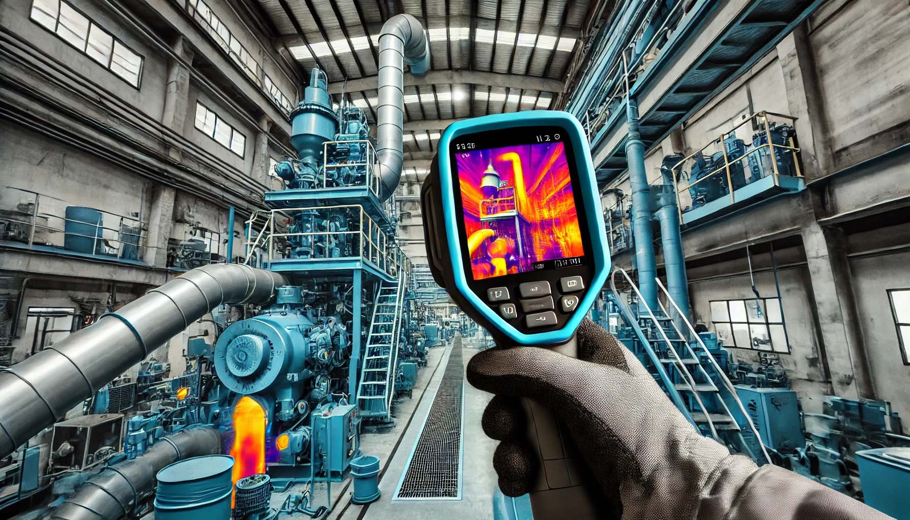 Thermal imaging being used in a factory setting.